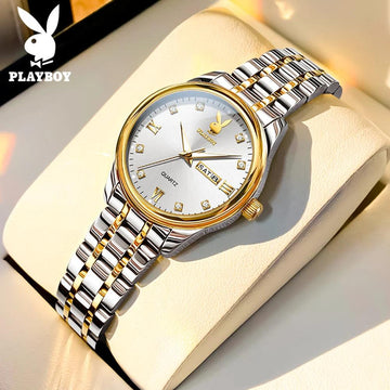 Elegant Fashion Luxury Brand Stainless Steel Waterproof Calendar Luminous Original Quartz Women's Wristwatches